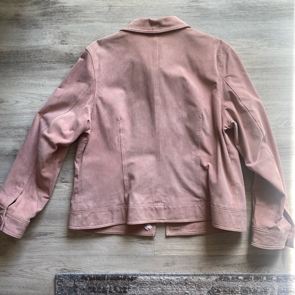 Vintage Light Pink 100% Genuine Leather Suede Jacket Festival Coachella Western - Picture 4 of 10